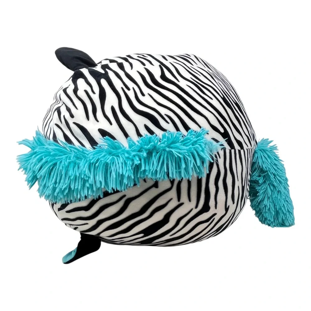 Squishmallows Zeke Zebra Plush Stuffed Animal Aqua Blue Mane Tail 16‎ Inch